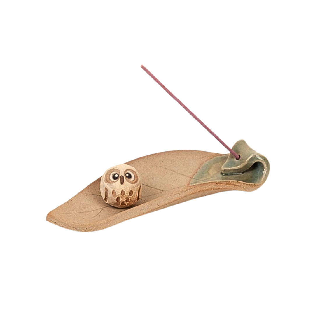 信楽焼 ふくろうお香立て