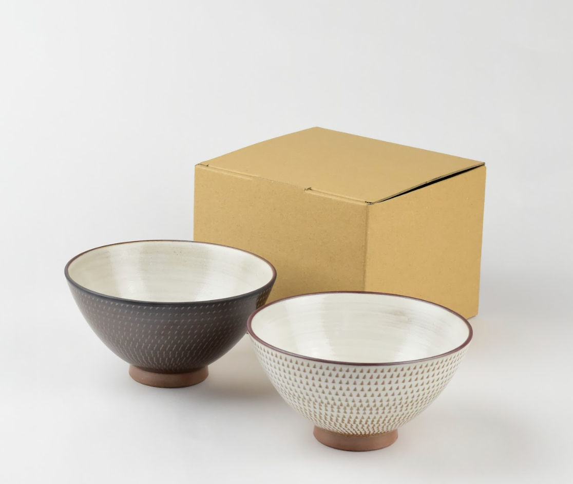 波佐見焼 渋とびかんな 夫婦茶碗