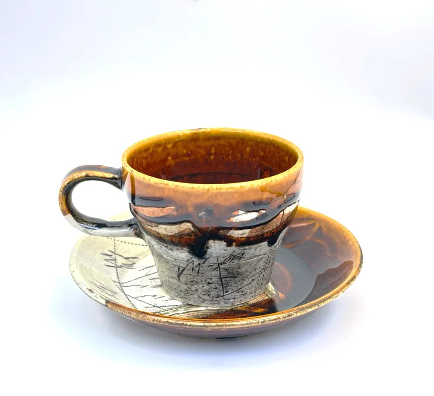 美濃焼 線刻 コーヒーカップ&ソーサーセット | ギフトショップ Nihon 美濃焼 線刻 コーヒーカップ&ソーサーセット | ギフトショップ Nihon