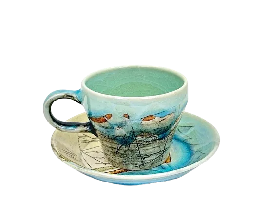 美濃焼 線刻 コーヒーカップ&ソーサーセット | ギフトショップ 美濃焼 線刻 コーヒーカップ&ソーサーセット | ギフトショップ