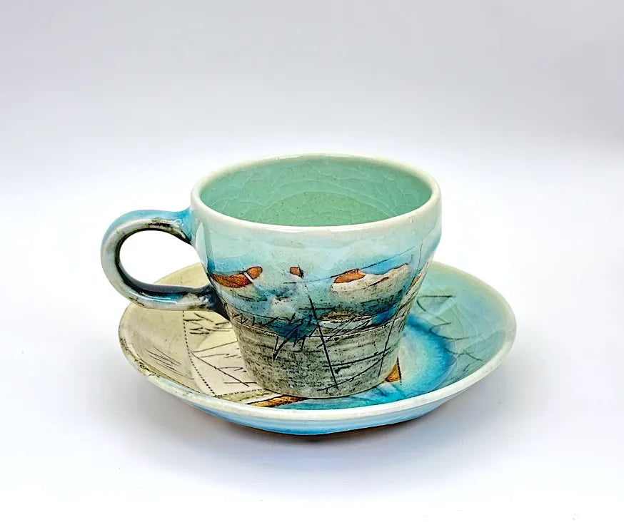 美濃焼 線刻 コーヒーカップ&ソーサーセット | ギフトショップ Nihon 美濃焼 線刻 コーヒーカップ&ソーサーセット | ギフトショップ Nihon