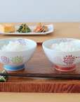 波佐見焼 夫婦茶碗　菊ぽんぽん 飯碗