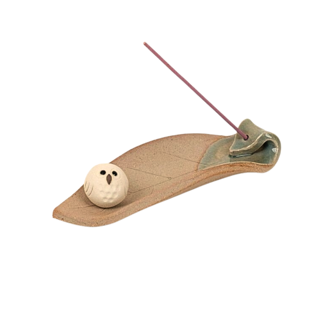 信楽焼 ふくろうお香立て