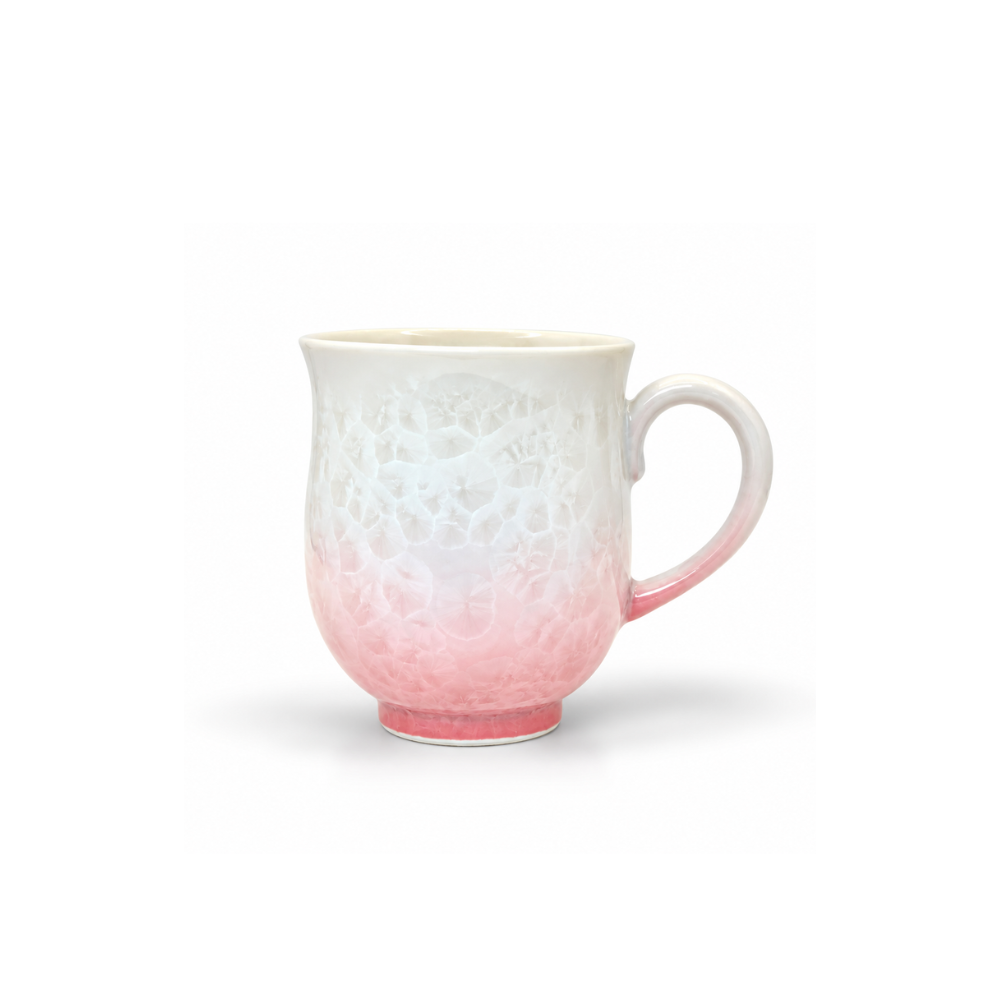 京焼 清水焼 花結晶 マグカップ  青/赤