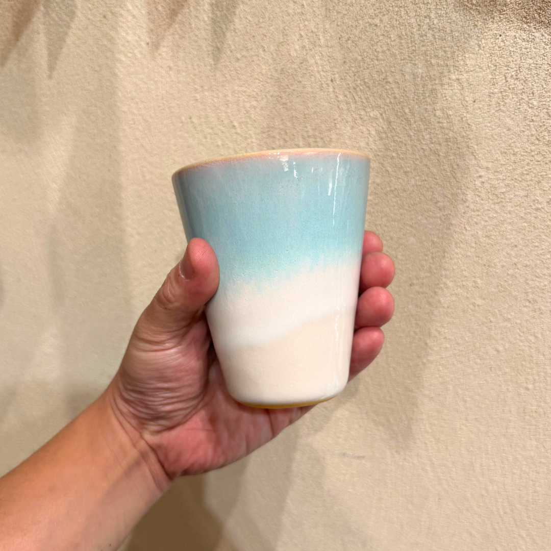 萩焼 お祝いペアカップ（ミント&amp;ピンク）