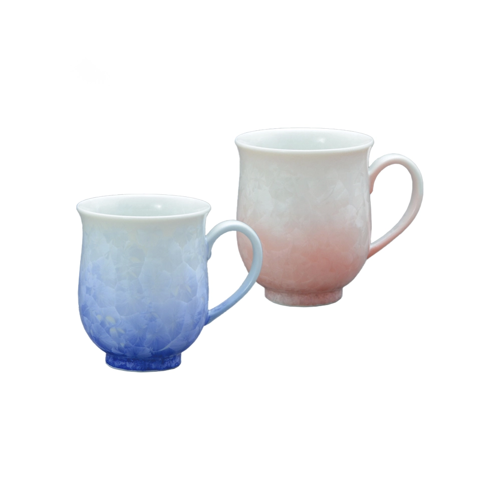 京焼 清水焼 花結晶 ペア マグカップ セット 青/赤 | ギフトショップ
