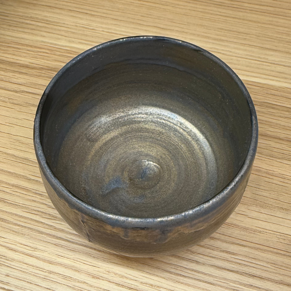 京焼・清水焼 抹茶碗 黒塗花丸紋(くろぬりはなまるもん) 与山 TYK560 陶器