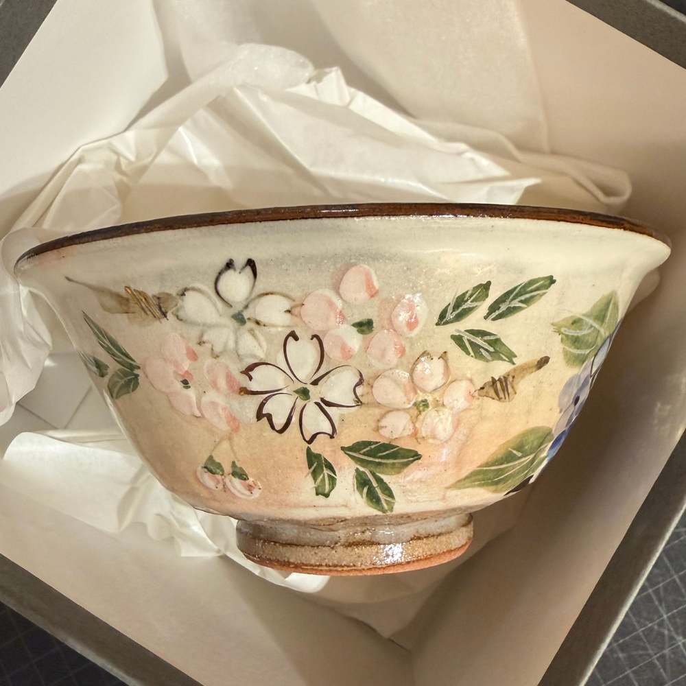 京焼 清水焼 四季草花 夫婦茶碗 セット
