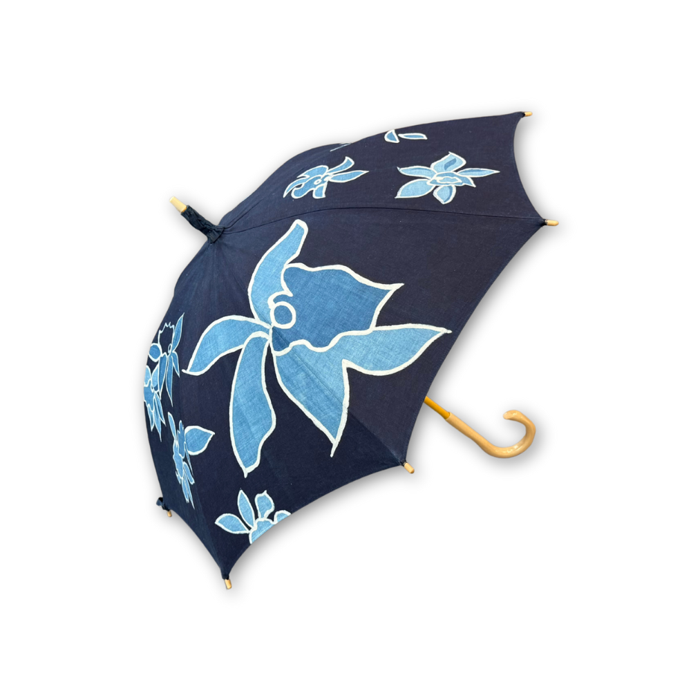 襤褸日傘★藍染古布★ハンドメイド 襤褸日傘☆藍染古布☆ハンドメイド 青藍工房 藍染日傘 臈纈染