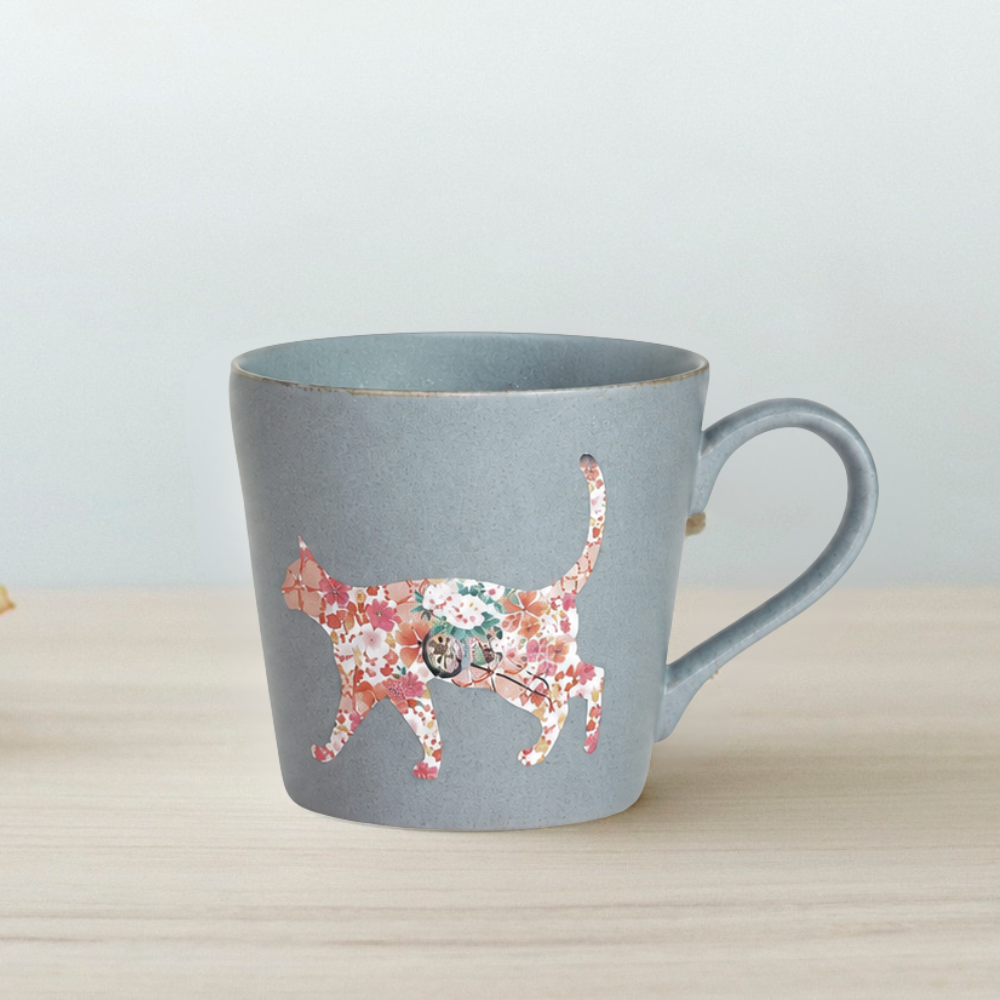 美濃焼 温感 猫マグカップ