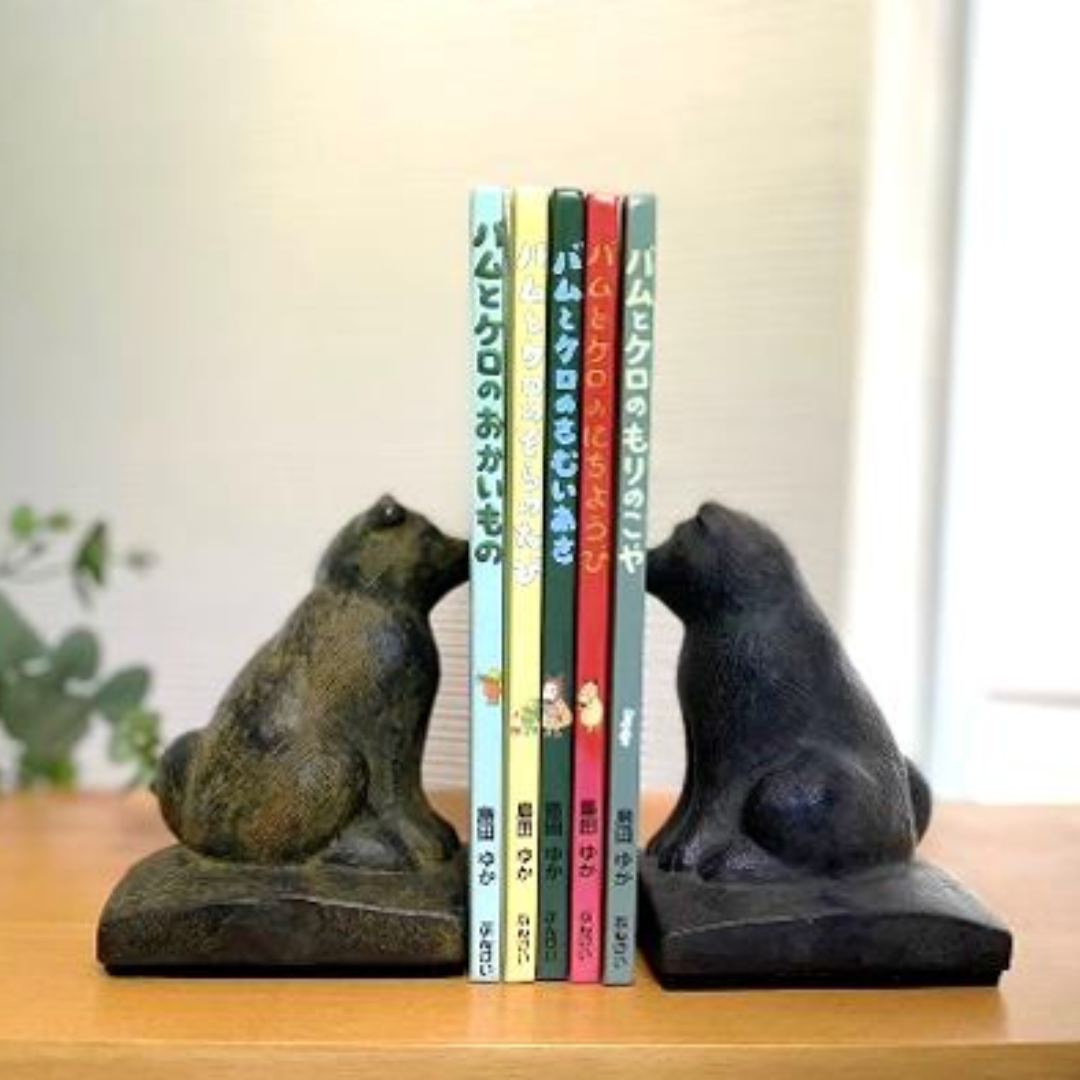 高岡銅器　OMOSHI Bookend Section　「寄り添い犬」