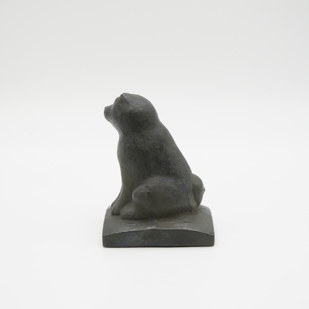 高岡銅器　OMOSHI Bookend Section　「寄り添い犬」