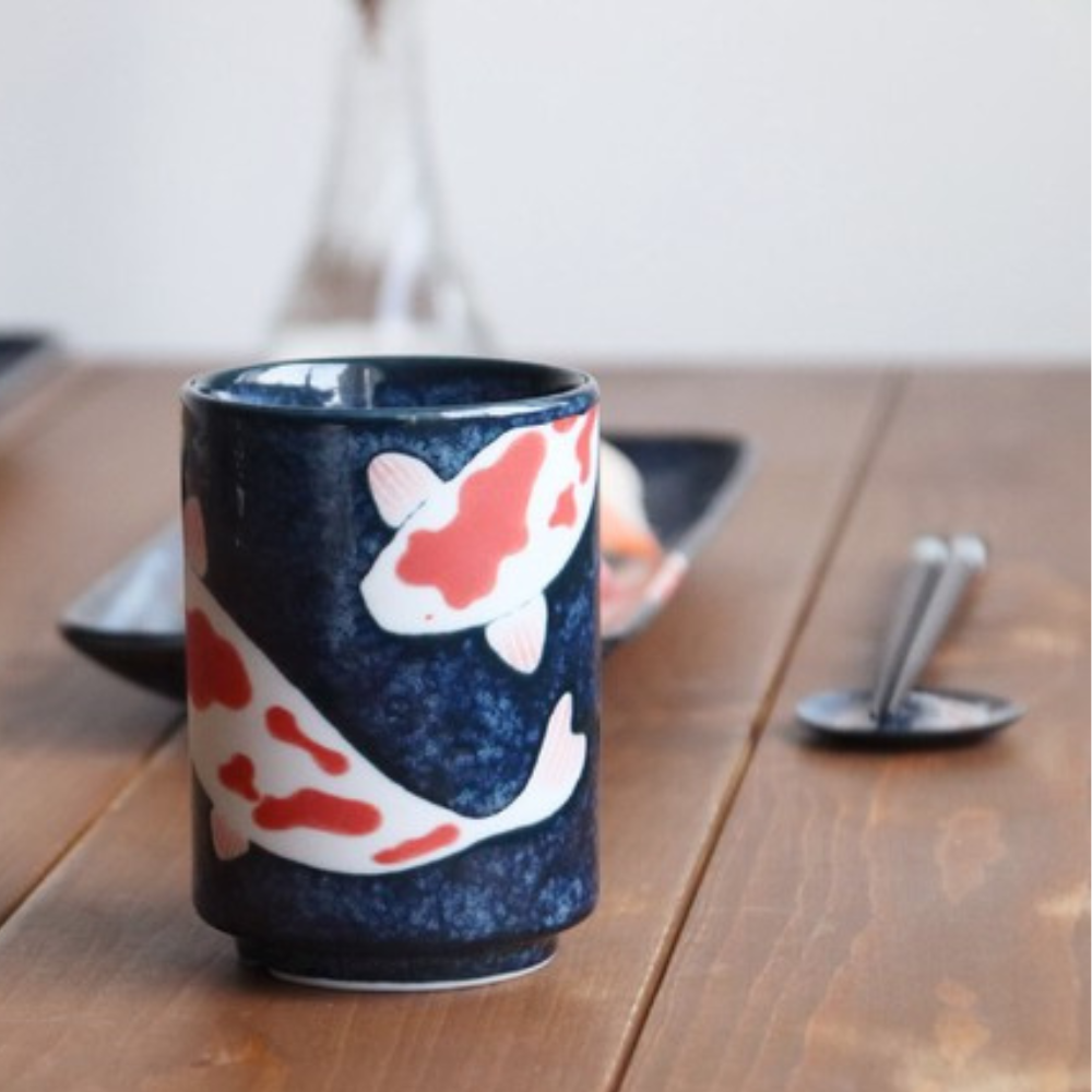 美濃焼 寿司湯呑 錦鯉（NISHIKI GOI)