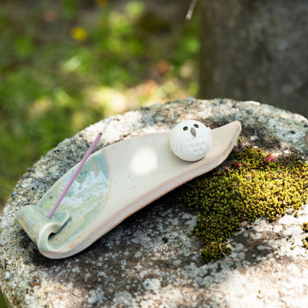 信楽焼 ふくろうお香立て