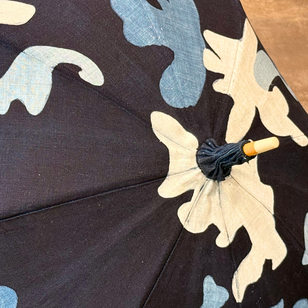 青藍工房 藍染日傘 臈纈染