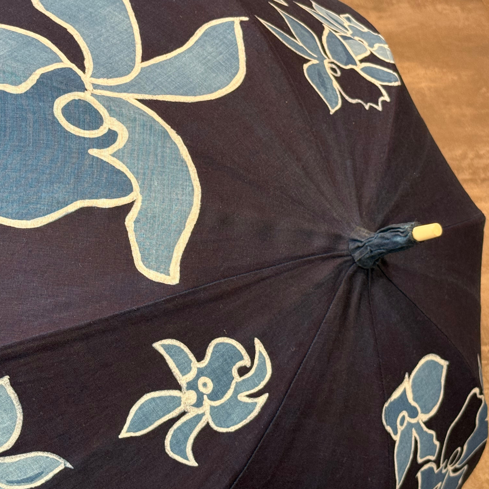 日傘　山勝染工　藍染 青藍工房 藍染日傘 臈纈染 | ギフトショップ Nihon Miyabi 通販