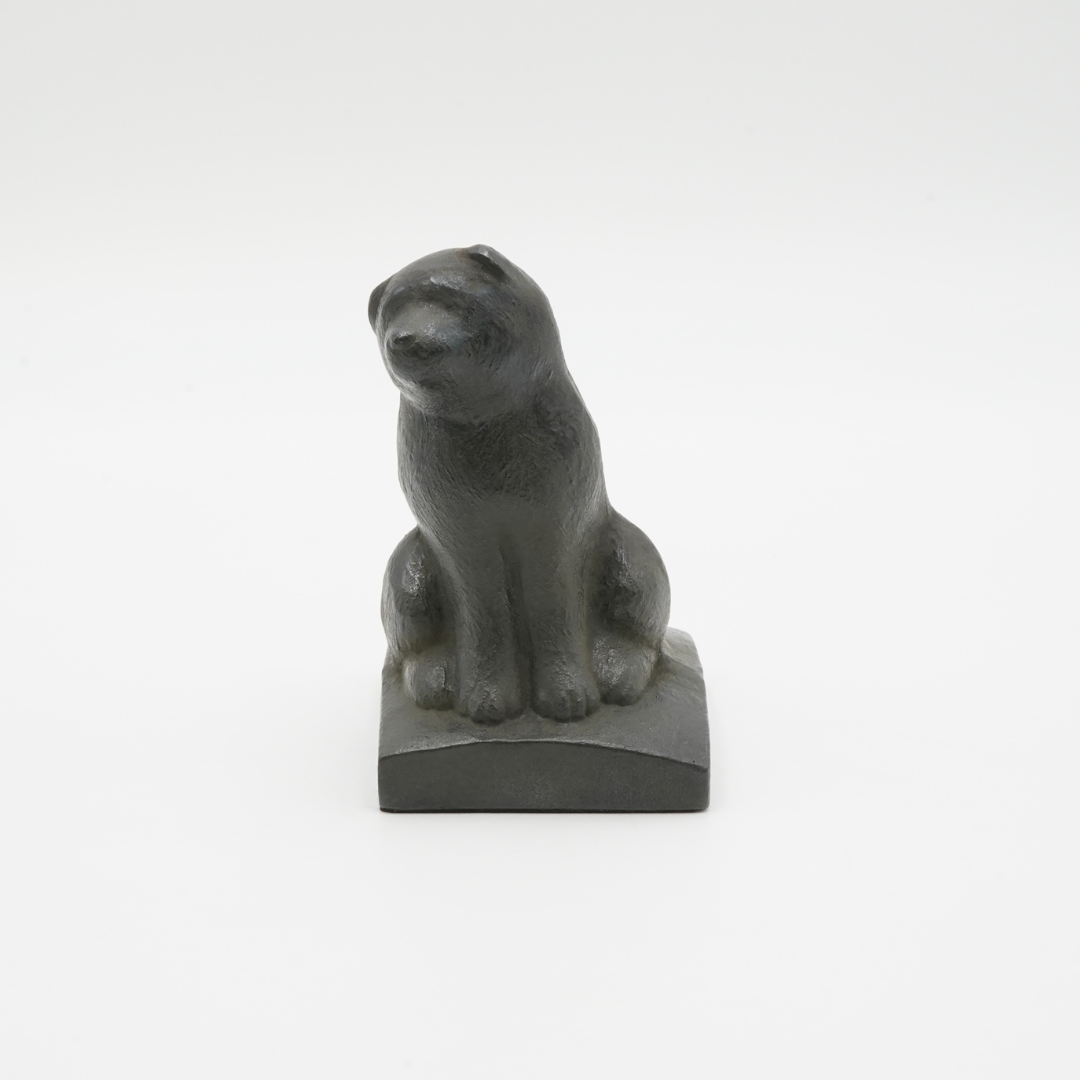 高岡銅器　OMOSHI Bookend Section　「寄り添い犬」