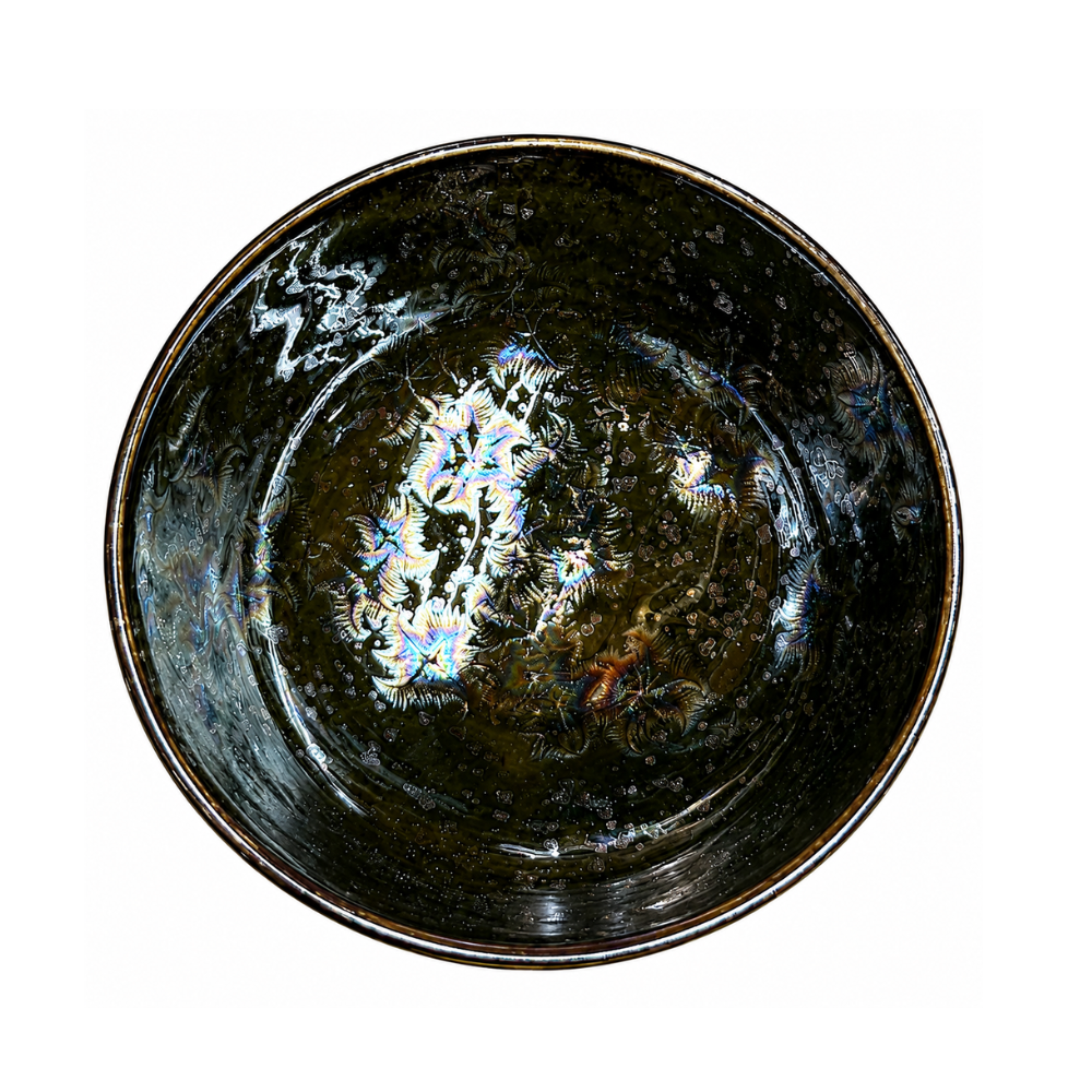 京焼 清水焼 KOROMO 黒耀・赤耀虹彩 夫婦茶碗