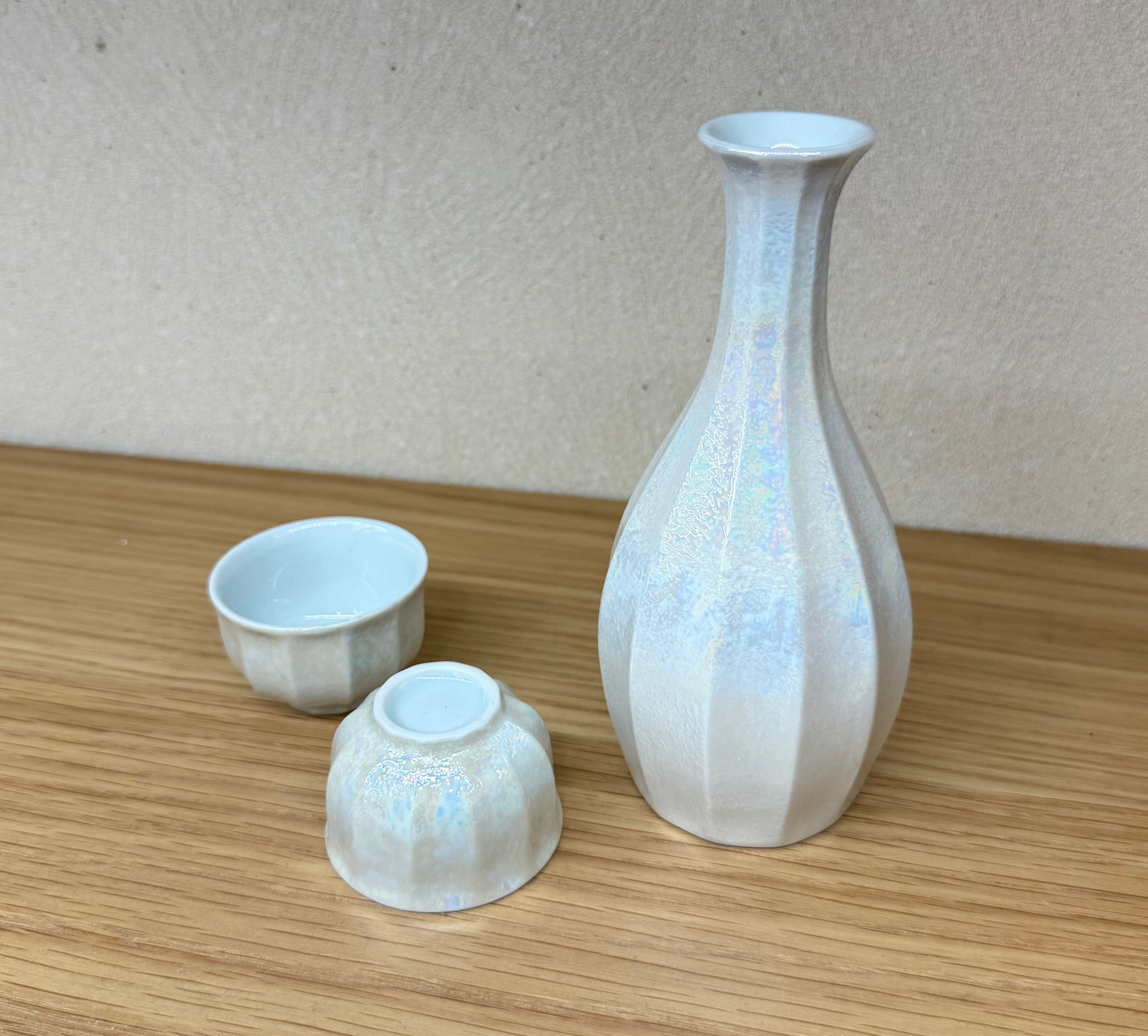有田焼 酒器 白釉パール面取 酒器セット