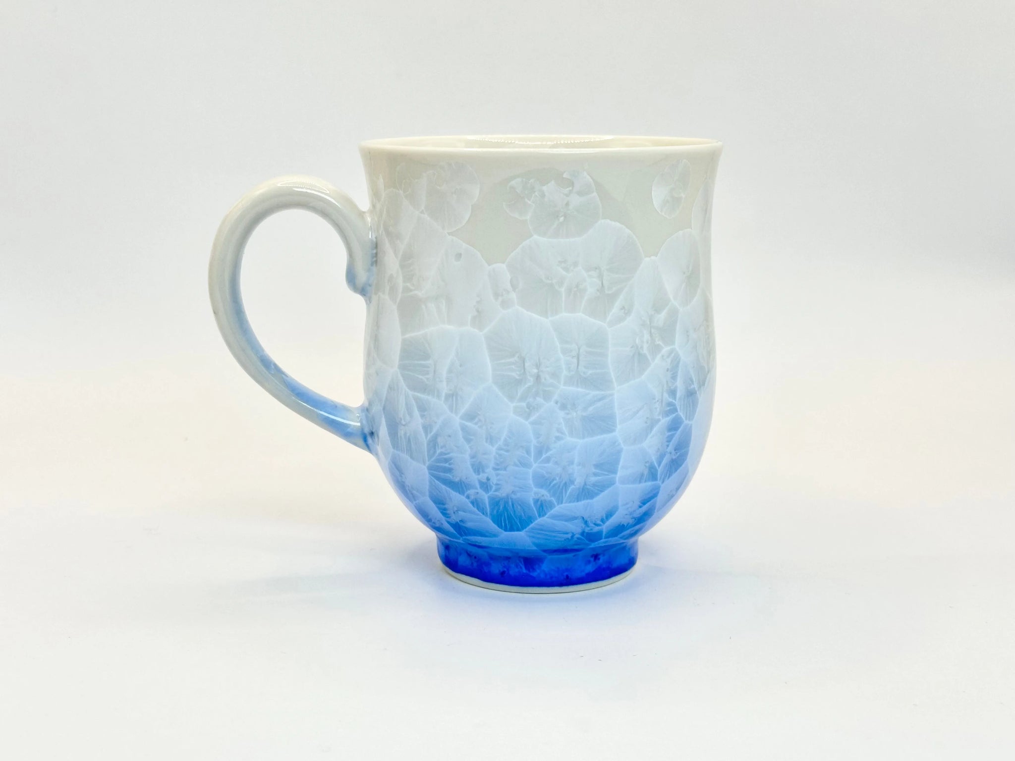 京焼 清水焼 花結晶 ペア マグカップ セット 青/赤