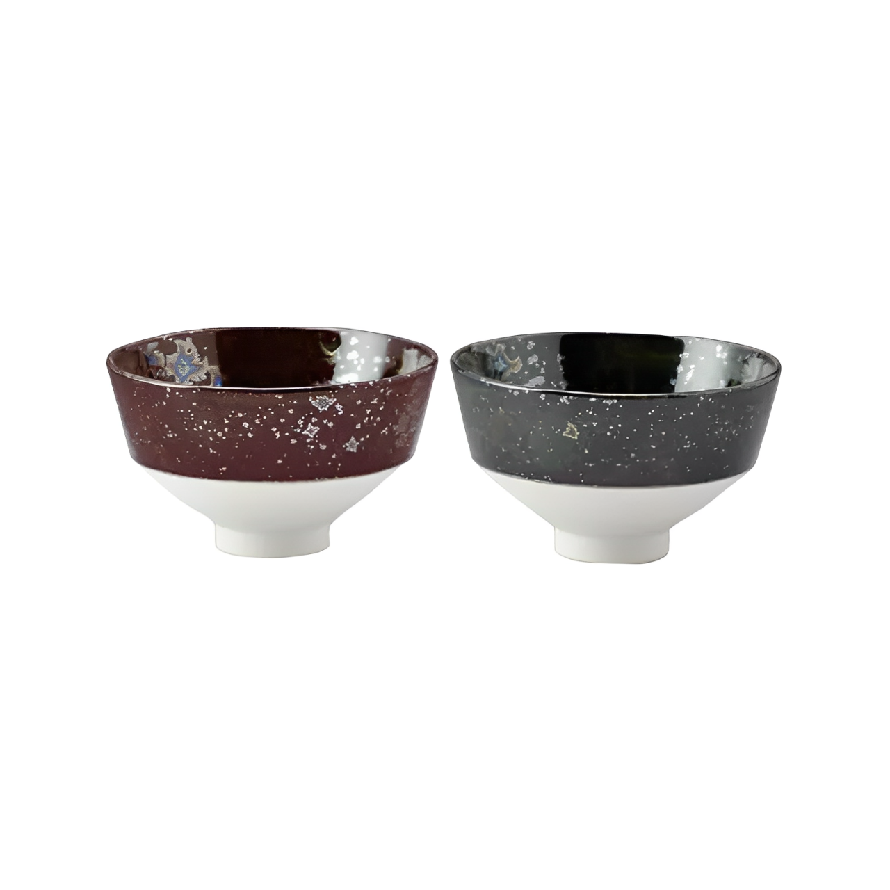 京焼 清水焼 KOROMO 黒耀・赤耀虹彩 夫婦茶碗