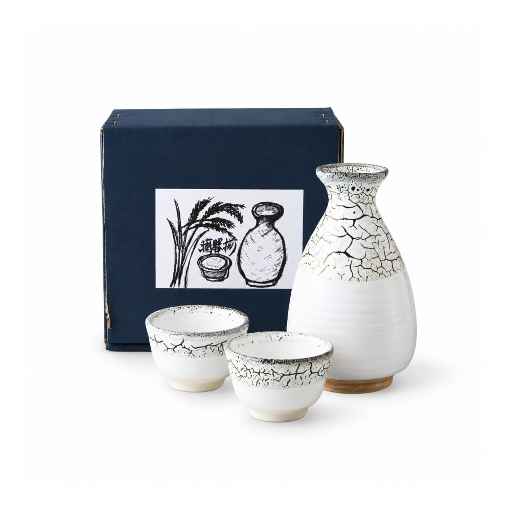 美濃焼 かいらぎ白天目 酒器セット