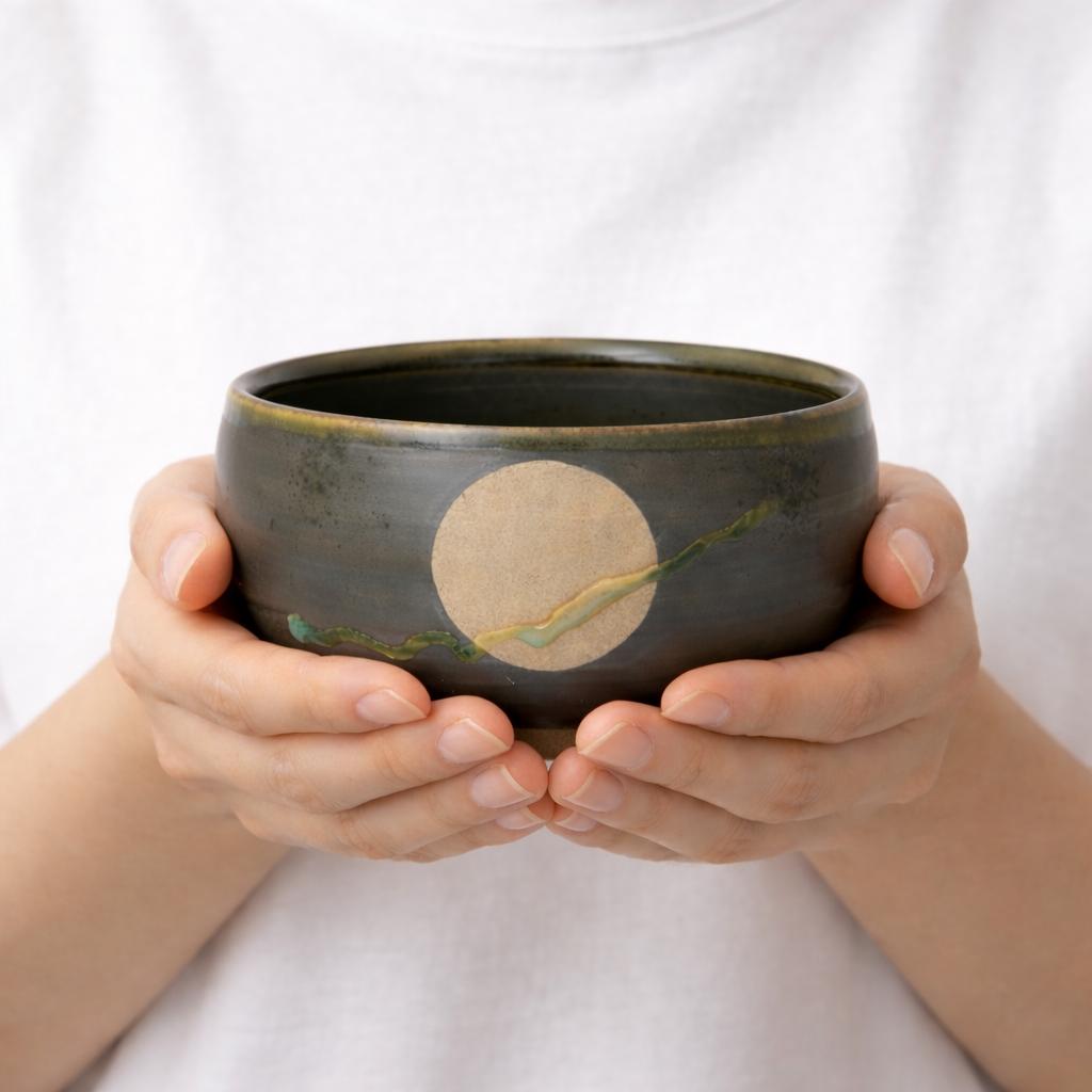 B*様 キムホノ作 黒釉 刷毛目 抹茶碗 陶器 抹茶碗 / キムホノ 美しい B*様 キムホノ作 黒釉 刷毛目 抹茶碗 陶器 抹茶碗 / キムホノ 美しい