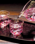 津軽びいどろ 花うつし 酒器セット 花筏