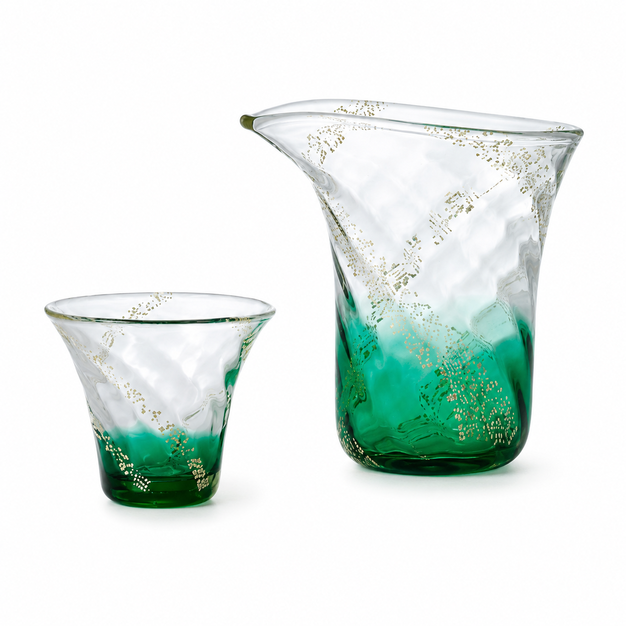 津軽びいどろ 瑞彩 酒器セット 翡翠