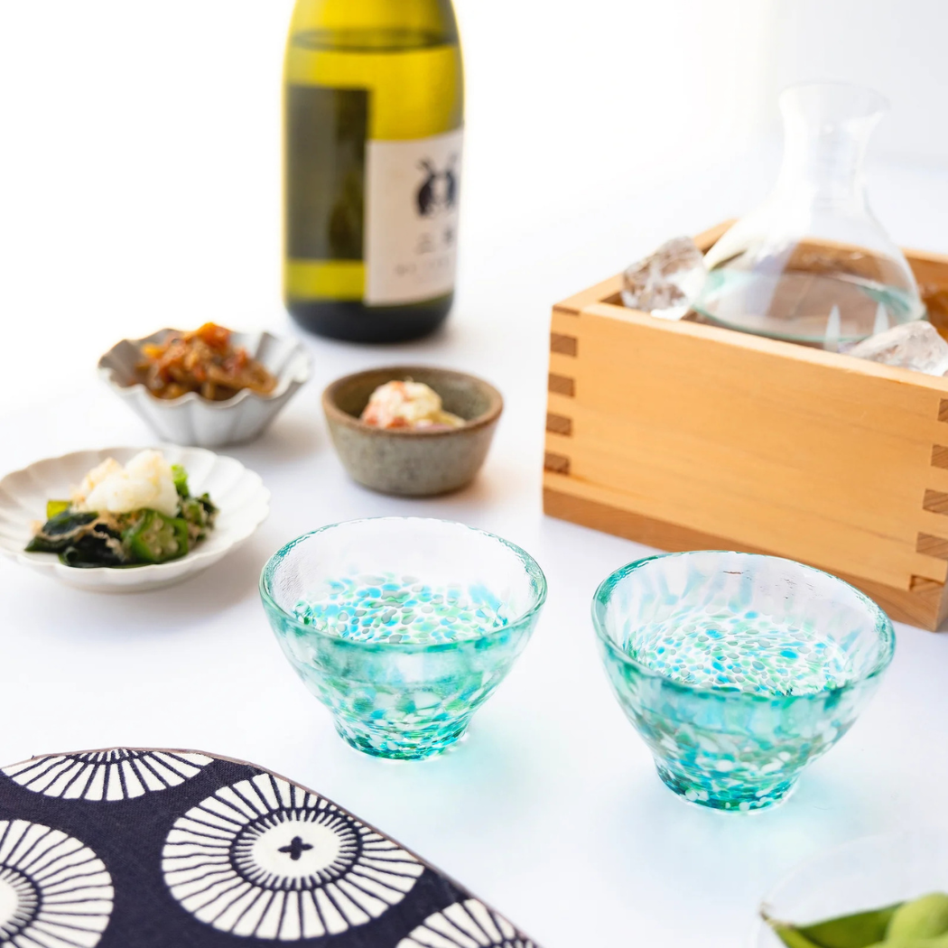 津軽びいどろ 酒器 みずばしょう酒器セット