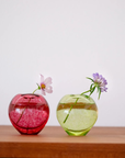 津軽びいどろ 津軽自然色りんご あか・あおりんご一輪挿し