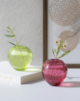 津軽びいどろ 津軽自然色りんご あか・あおりんご一輪挿し